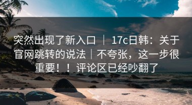 突然出现了新入口 ｜ 17c日韩：关于官网跳转的说法｜不夸张，这一步很重要！！评论区已经吵翻了